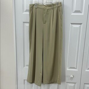 Stylish Wide-Leg Khaki Pants